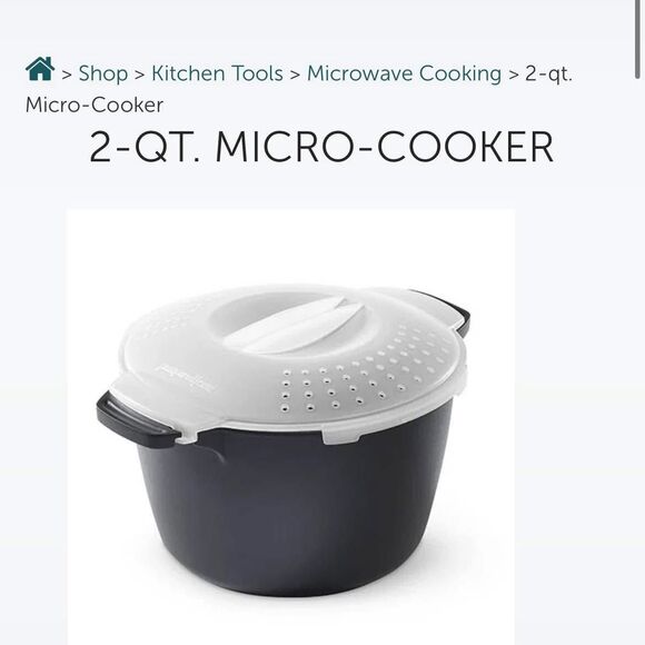 NEW Pampered Chef 2 Qt Micro-Cooker Steam, Heat, Cook, Poach Microwave Recipes - Picture 2 of 6